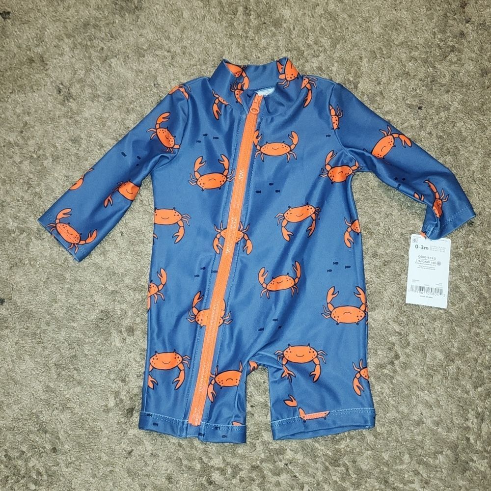 Carter's Child of Mine Baby  1pc Rash Guard Swimsuit, Size 0-3m